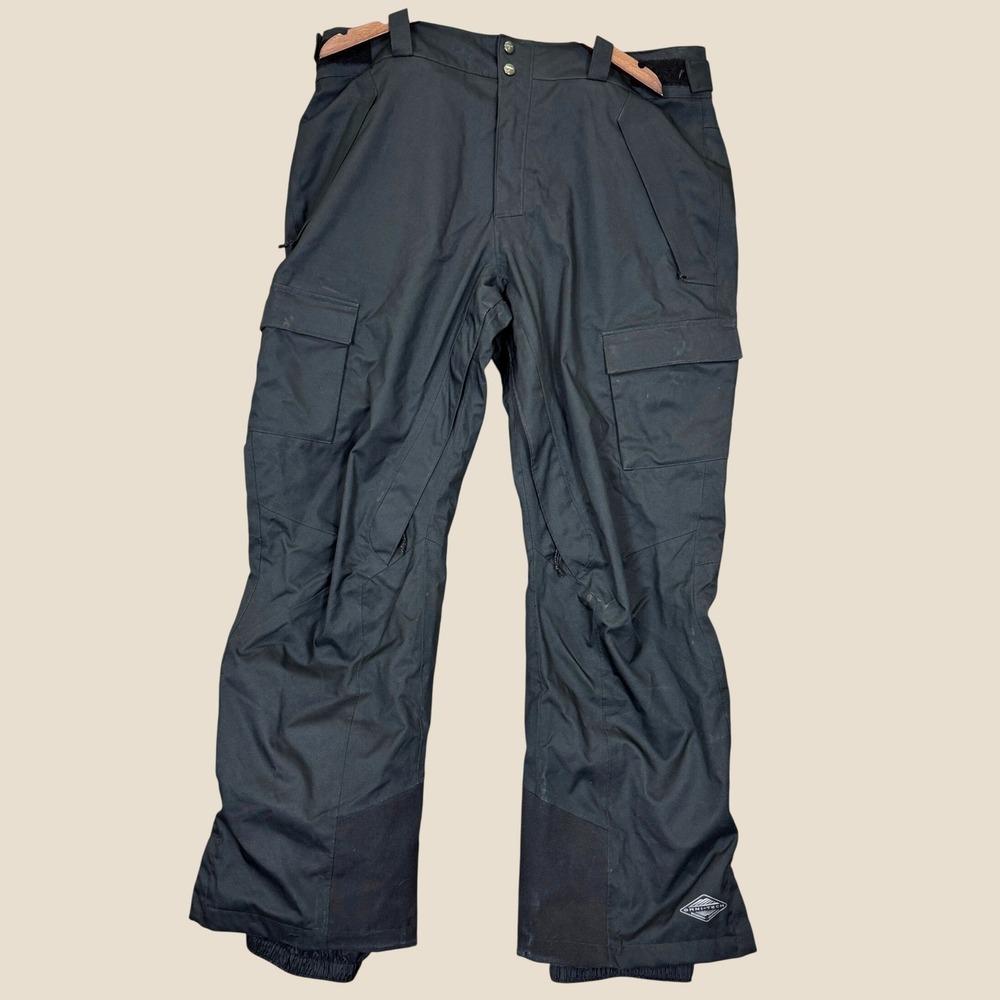 Columbia Titanium Snow Pants Men XL Black Omni-Tech Waterproof Winter Cargo